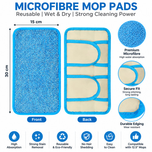 Microfibre mop pads for - microfibre, flash